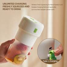 New Multi-Function Electric Juicer Machine, Portable Small Fruit Juicer Rechargeable, Large Capacity For Student And Home Use - Portable Juicer (white) - View 10