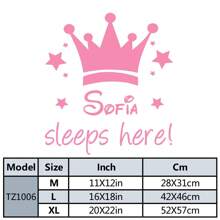 1pc Fun Personalize Custom Name Crown Wall Sticker Removable Wall Stickers Diy Wallpaper Decor Living Room Bedroom Removable Home Party Decor Wallpaper Gifts Birthday Graduation - Soft Pink - View 3