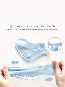 1/3/6 Đôi Tất Chống Trượt Thoáng Khí Có Chấm Bi Silicon Cho Trẻ Mới Biết Đi, Tất Đi Sàn Cho Trẻ Sơ Sinh Tập Đi - Nhiều màu - Xem 3