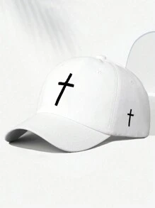 1pc Embroidered Cross Baseball Cap, Breathable Adjustable Outdoor Golf Sun Hat, Women Summer Fashionable Curved Brim Sun Hat, Men Y2K Couple Sun Visor Hat - Embroidery - View 12