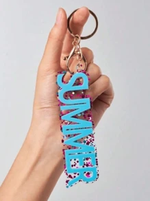 1pc Multi-Color Option To Customize Personalized Acrylic Name Keychain, Custom Lettering Keyring, Colorful Glitter Pendant, DIY Name And Date, The Perfect Gift For Special Occasions Mother's Day Valentine's Day Gift Back To School Gift Ideal Gift For Men And Women Birthday Gift Christmas Gift