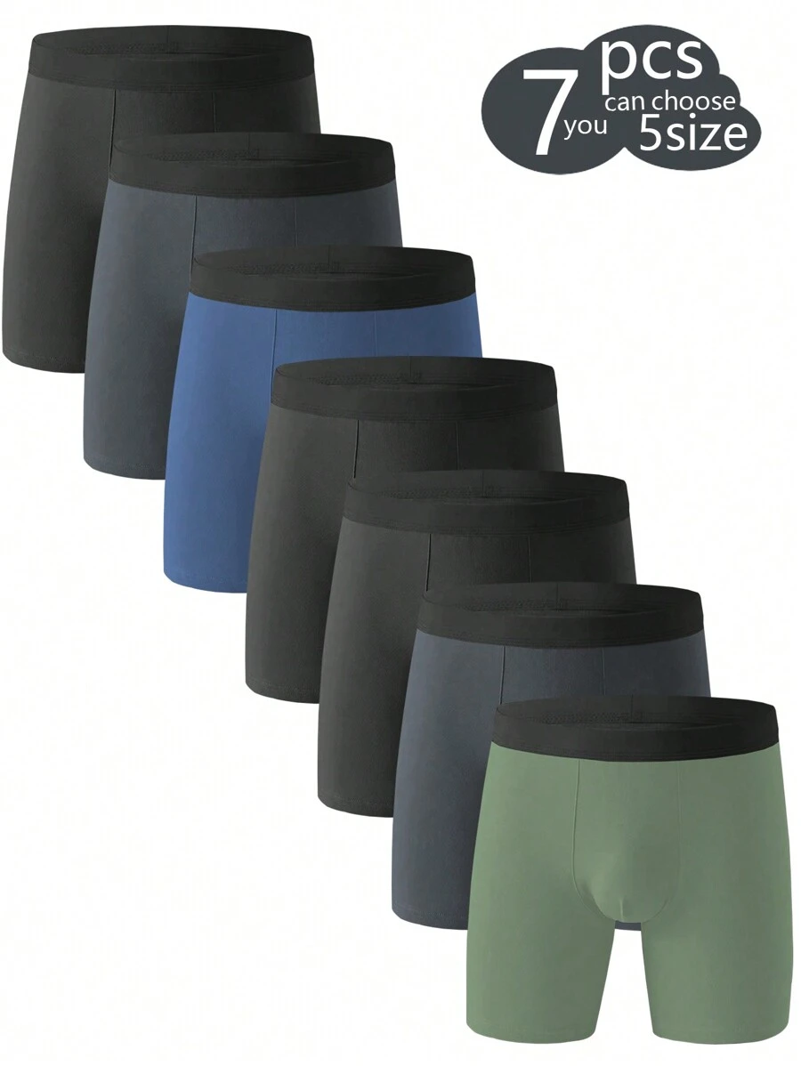7 Pcs Men Underwear Hig Stretch Men's Boxer Basics Boxers Shorts Fashion Gift Plus Size Underwear Men's Boxers - Multicolor - View 1