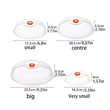 4 Pieces Plastic Dish Cover Hot Dish Cover, Microwave Heating Cover, Splash Cover, Home Kitchen Snack Dust Cover, - Multicolor - View 3
