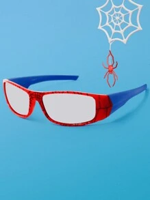 Lentes De Sol Niño super heroe, Telaraña, anteojos de sol redondas para niños, personajes de dibujos animados, fiestas, disfraces, sombras - Rojo - Ver 1