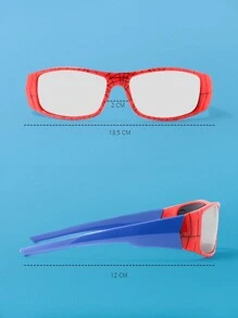 Lentes De Sol Niño super heroe, Telaraña, anteojos de sol redondas para niños, personajes de dibujos animados, fiestas, disfraces, sombras - Rojo - Ver 4