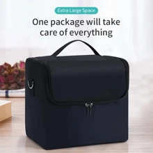 1 Bag Makeup Box Contains Multi-Layer Large Portable Shoulder Makeup Bag Manicure Tools Tattoo Multi-Function Toolbox - Black - View 5