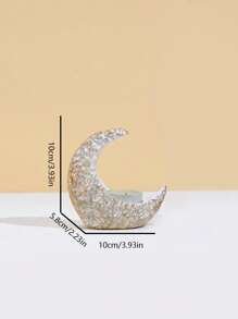 1pc Moon Shaped Candle Holder, Home Decor, Foyer Or Office Desk Ornament, Holiday Gift