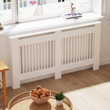 BingoPaw Radiator Cover, High Radiator Cover, Vertical Slat Wood, White, Painted MDF Country House Style, Radiator Cover 101 Cm High And 19 Cm Weith For Bedroom, Living Room, Office Radiator Cover, 4 Length Sizes - L-152x19x101 cm - 查看 5