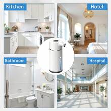 非接触式泡沫皂液器，自动液体皂液器，自动皂液器，厨房皂液器，皂液器，条纹皂液器，高容量电池，USB 充电，桌面和壁挂式两用，4 种模式可调，M15 带 LED 显示屏，M10 带心形标记，350ml-420ml/14.2oz，适用于浴室和厨房 - 多個顏色 - 查看 10