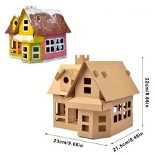 1 Set Manualidad de casa de papel hecha a mano para niños, rompecabezas de cartón para ensamblar, juguetes educativos para dibujar, materiales para hacer artesanías adecuados para la primera infancia, clase de arte y manualidades escolares - Multicolor - Ver 5