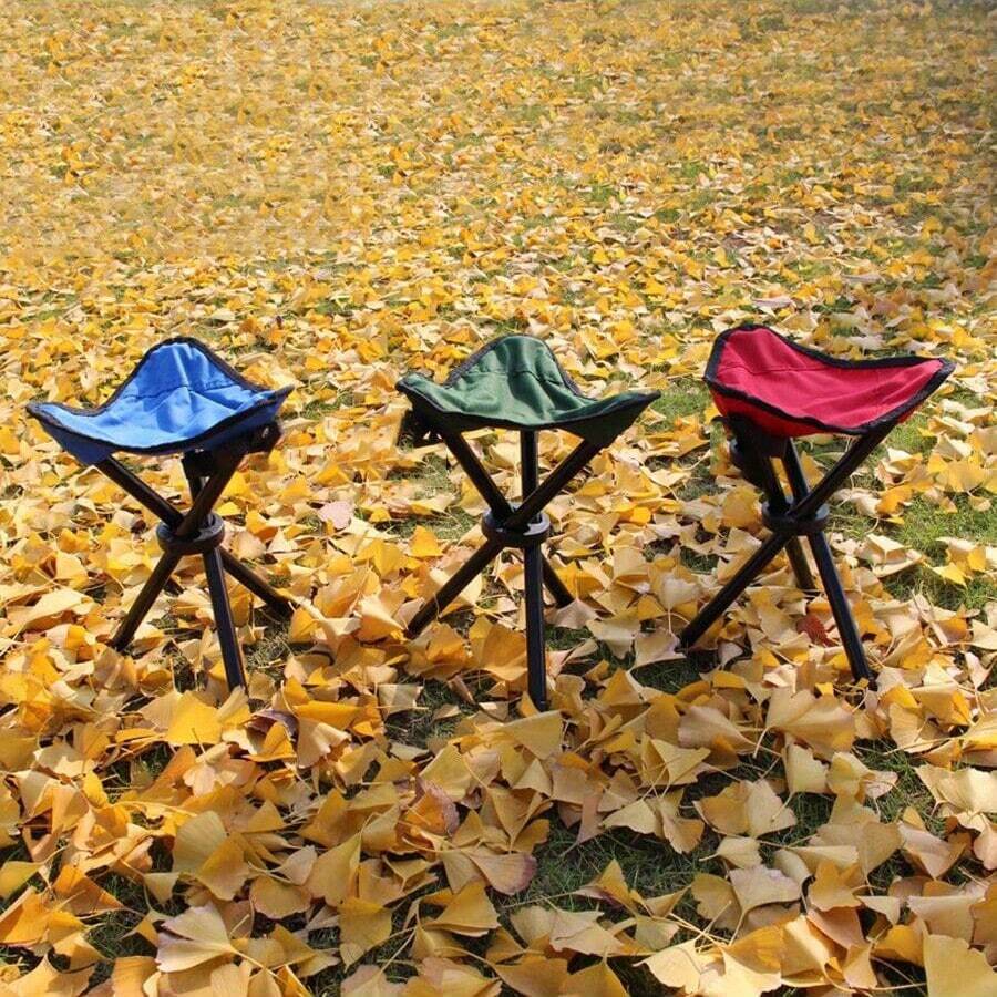 Foldable Outdoor Chair, Small Stool, Portable Fishing Beach Chair, Camping Fold-Up Stool - Multicolor - View 1