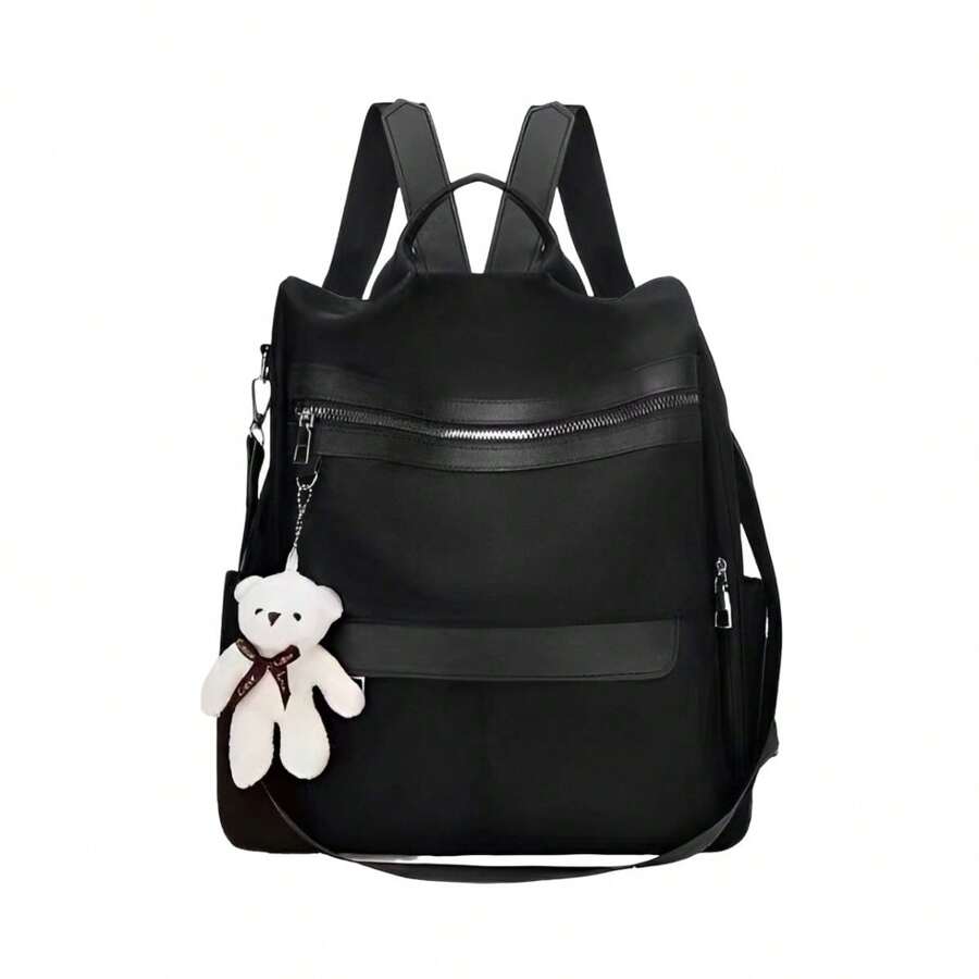 Women's Anti-Theft Waterproof Multipurpose Crossbody Casual Shoulder Backpack - Black - View 1