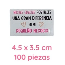 100 Etiquetas de agradecimiento para pequeño negocio o emprendimiento. Personalizar pedidos, para envíos, gracias a clientes. Pegatinas, stickers, calcomanías, gracias por tu compra. - Unitalla - Ver 5