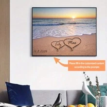1 pieza Cartel de lona personalizado con el nombre de la pareja y la fecha, decoración del hogar, póster personalizado con nombre, decoración de sala de estar, dormitorio, cocina y pasillo, impresión en lienzo, regalo del día de San Valentín y decoración del amor, sin marco