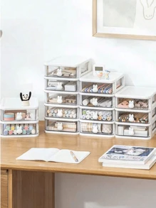 5-Tier Rabbit Shaped Makeup Storage Box, Stackable Drawers Organizer, Multi-Functional For Office, Vanity, Accessories, Bedroom, Living Room, Entryway, Dorm, Desktop Decor, Autumn, Holiday, Christmas, Halloween Decoration,For Back To School