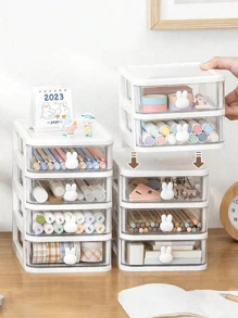 5-Tier Rabbit Shaped Makeup Storage Box, Stackable Drawers Organizer, Multi-Functional For Office, Vanity, Accessories, Bedroom, Living Room, Entryway, Dorm, Desktop Decor, Autumn, Holiday, Christmas, Halloween Decoration,For Back To School