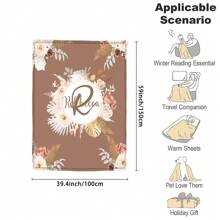 1 chiếc chăn đắp tùy chỉnh theo yêu cầu, họa tiết hoa và lá tre, chăn lông cừu mềm mại và ấm áp có tên của bạn, thích hợp cho người lớn, ghế sofa, dã ngoại, du lịch, món quà tuyệt vời cho bạn bè và gia đình, chăn giữ nhiệt ấm áp - Nhiều màu - Xem 8