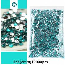 10000/5000 Pcs Bulk Pack 2-4mm Resin Non-Hotfix Rhinestone Loose Flat Bottom Plastic Crystal DIY Sparkly Strass Stones, Diamond Art Supplies