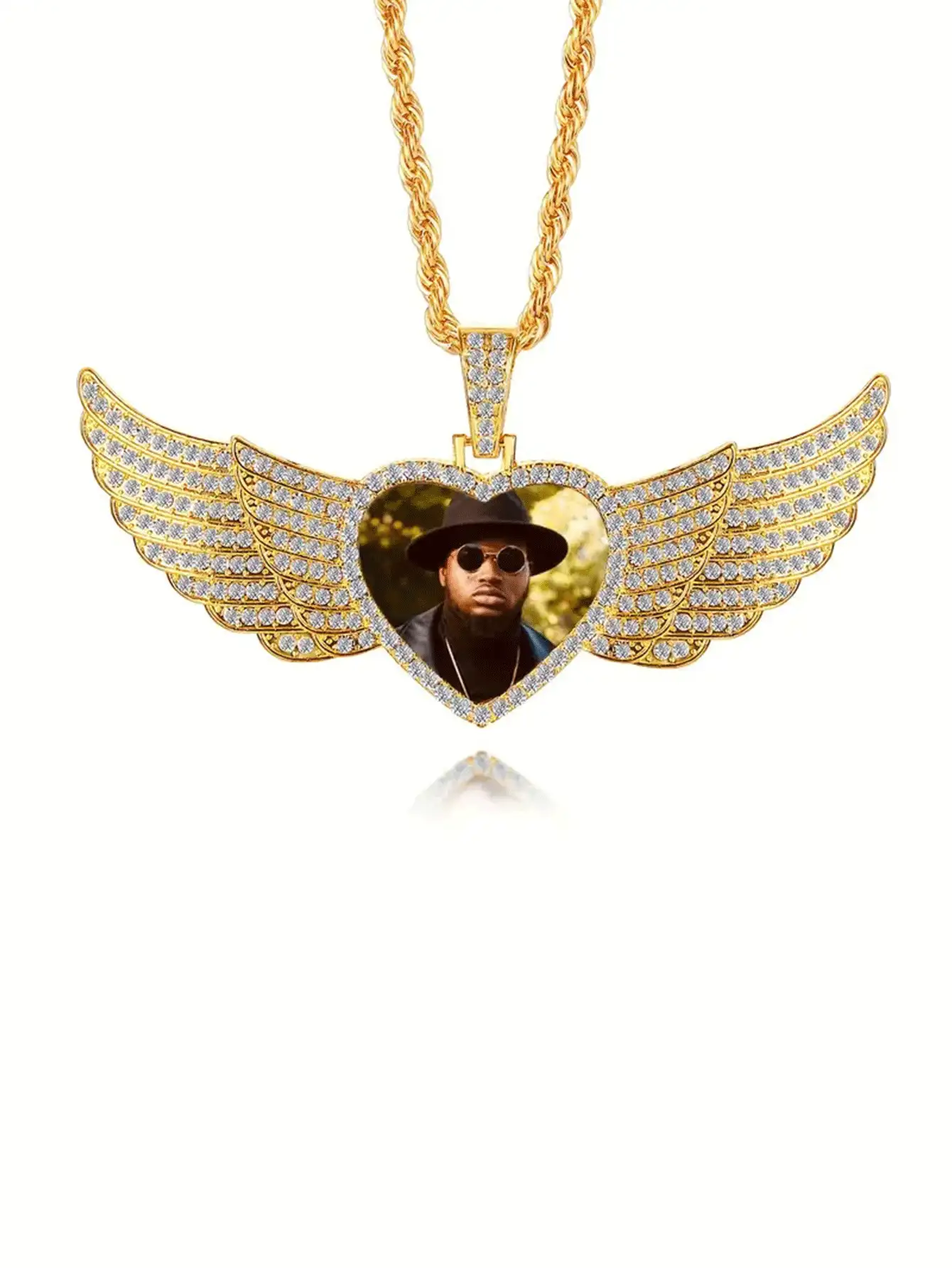 1 Dây chuyền nam, Mặt dây chuyền hình ảnh cá nhân hóa, Mặt dây chuyền hình cánh thiên thần, Quà tặng trang sức, Quà tặng sinh nhật và kỷ niệm - Bạc - Xem 4