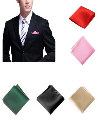 1/6pcs Wedding Party Suit Shirt Pocket Handkerchief, Clothing Decor Square Scarf, Multiple Color Necktie
