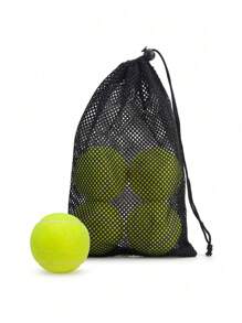 Set da 4 palle da tennis in feltro ad alta densità, pressurizzate, durevoli per allenamento ed esercizio, con borsa rete portatile, adatte per uso interno ed esterno, giocattoli per animali domestici