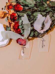 Arch Frosted Acrylic Wedding Place Cards / Bridal Hanger Name Tags / Wedding Luggage Tags / Wedding Favour Tags / Wedding Gift Name Tags, Multi-Functional, Ornamental, Reusable, Exquisite, Stylish, High-Quality, Colorful, Modern, Custom, Personalized, Unique, Tea Room, Home, Garden, Office, For Anniversaries, For Valentine's Day, For Mother's Day, For Father's Day, For Graduation, For Weddings, For Housewarming, Wedding Essentials, Customized Party Accessories, Warm Ambience