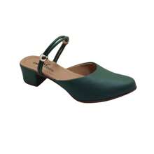 Women's 2 In 1 Social Mule Women's Pumps Low Medium Heel Comfort 050 - Green - View 4