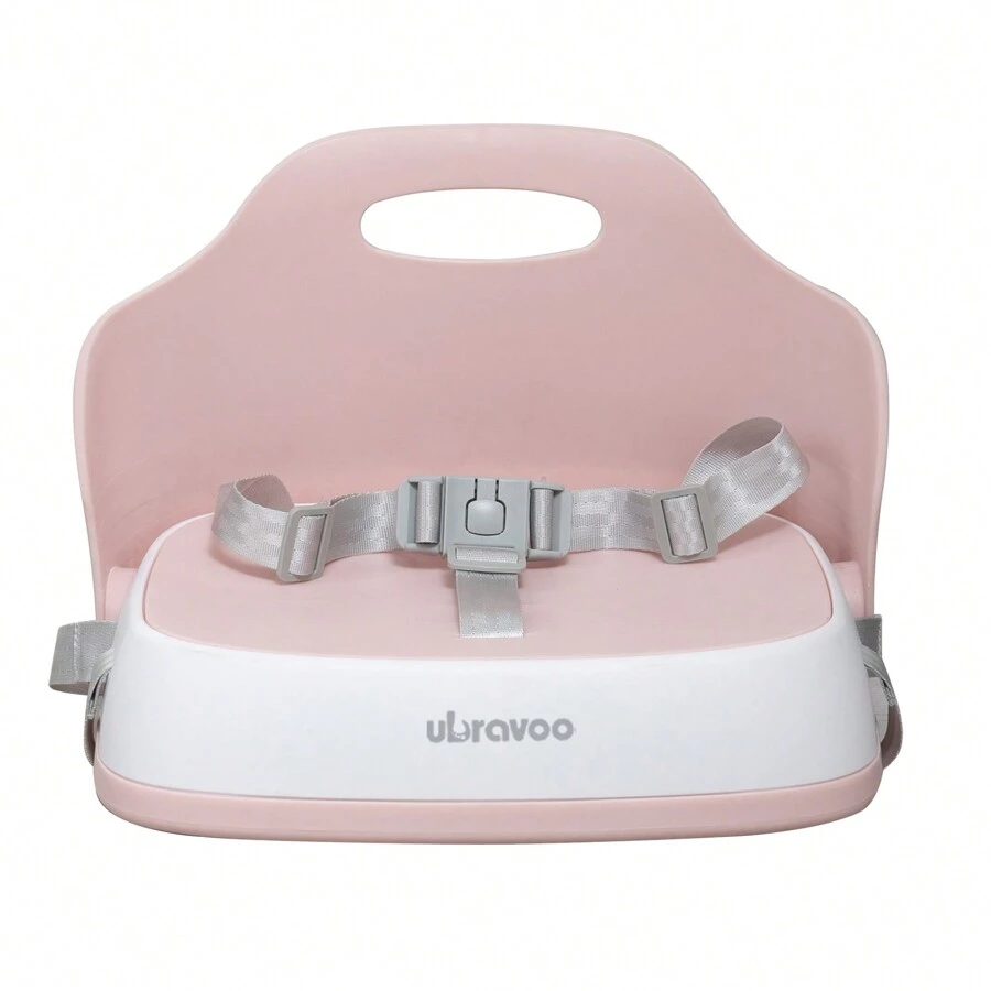 UBRAVOO Portable Booster Seat For Dining, Travel High Chair With 3-Point Harness And 2 Adjustable Straps, Washable Baby Food Chairs 6 Months Plus Sitting Up - 粉色 - 查看 1