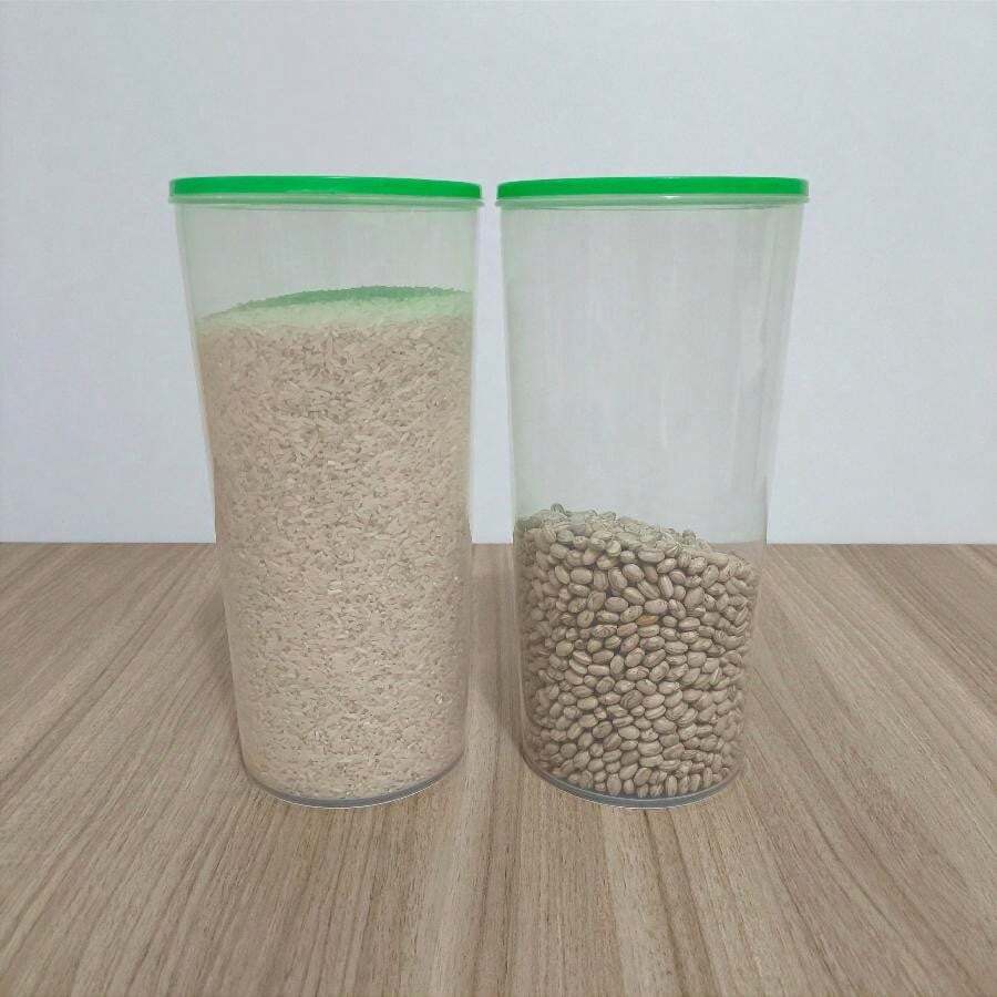 Kit 2 Round And Transparent Plastic Pots 2.5 Liters - 綠色 - 查看 1