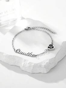 Personalized Stainless Steel Bracelet Name Custom And Photo Projection Bracelet, Unique Ideal Gifts For Her, Wife, Mom, Grandparents For Anniversaries Memorial Gifts Vintage, Simple, Unisex, Casual, Cuties, Custom, Personalized, Unique, Ideal Gifts For Him, Ideal Gifts For Her, Her, Boyfriend, Girlfriend, Dad, Mom, Family, Friends, For Anniversaries, For Birthdays, For Graduation, For Prom, For Party