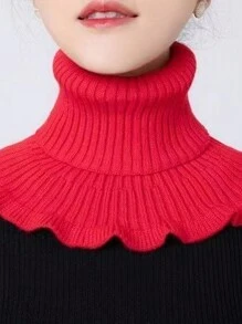 1 Stück Damen Winter Winddichte gestrickte unifarbene Halswärmer, weicher und warmer Rollkragenschal, geeignet für Winterreisen, Valentinstag