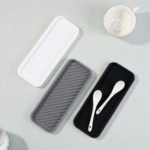 1pc Silicone Sponge Holder Kitchen Sponge Holder, Silicone Slink Organizer Tray For Bathroom,Soap Dispenser,Simple Silicone Soap Holder, Bathroom Faucet Drainer, Storage Cover, Kitchen Accessories
