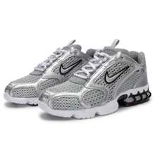 AIR ZOOM SPIRIDON CAGE 2 Casual Shock-Absorbing Sports Running Shoes For Men, CJ1288-001 - Black/White/Metallic Silver/Dark Red/Light Smoke Gray - View 3