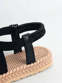 1 par de sandalias planas a juego para madre e hija, de estilo bohemio, con banda elástica y diseño deslizante, suela flexible de doble capa, moda y versátil, adecuado para niños y niñas de 3 a 14 años, para verano, exterior, playa, vacaciones