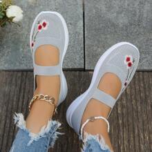 潮流优质平底女鞋老北京布鞋镂空透气防滑耐穿休闲平底乐福鞋适合妈妈 - 灰色 - 查看 4