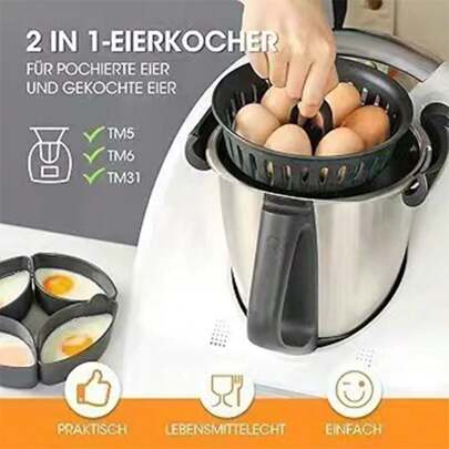 1pc 2-In-1 Egg Rack, Poached Egg Rack, Termomix Accessories Accessories TM5 TM6 TM31 Steamed Egg Rack, Poached Egg Rack, Egg Mold