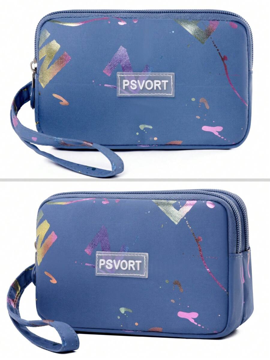 Ví cầm tay bằng vải nylon chống thấm nước, thời trang nữ nhiều lớp có khóa kéo dung lượng lớn đựng điện thoại thông minh và chìa khóa, túi xách nhẹ để mua sắm, hộp đựng bút chì cho học sinh, thích hợp cho các bà mẹ mới sinh, đi làm, làm đẹp, du lịch, sử dụng hàng ngày, dành cho cả nam và nữ sinh viên đại học