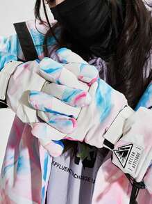 VECTOR MOTION 5-Finger Ski Gloves Unisex, With Leash, Thickened, Waterproof, Anti-Slip, Wear-Resistant, Hook And Loop Separate Finger Gloves, Suitable For Skiing, Snowboarding, Hand Warmer, Winter Gloves, Snow Gloves