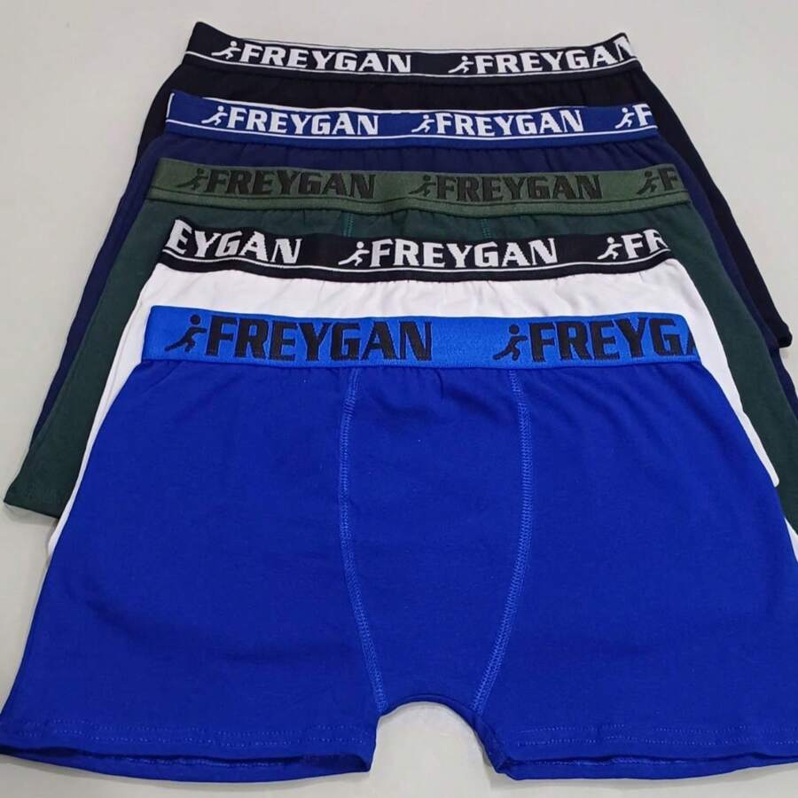 Kit 5 Men's Boxer Briefs Box Underwear 100% Premium Cotton Highest Quality Comfortable Adult - Nhiều màu - Xem 1