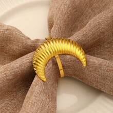 8pcs/4pcs/1pc Gold Crescent Moon & Letter Ramadan Kareem Napkin Rings, Suitable For Eid, Festivals, Family Gatherings, Alloy Napkin Holder For Dining Table DIY Decor - Gold - View 9