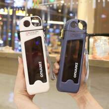 Square Straw Water Bottle With Scale Stylish Custom Water Bottle - Xám - Xem 6