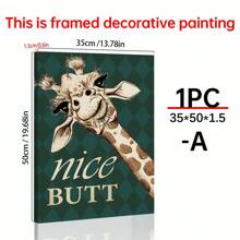 1入經典長頸鹿海報-有趣的動物臀部牆壁藝術品,用於臥室、客廳-帆布家居裝飾、房間裝飾、臥室裝飾-無框帆布印刷品 - 彩色 - 查看 18