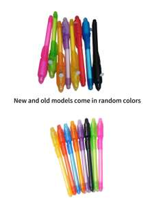 1 pix cu cerneală invizibilă, iluminator invizibil, jucărie magică, pentru joc de detectivi, joc de spionaj, petrecere de vacanță, adunare (culori aleatorii vechi și noi)