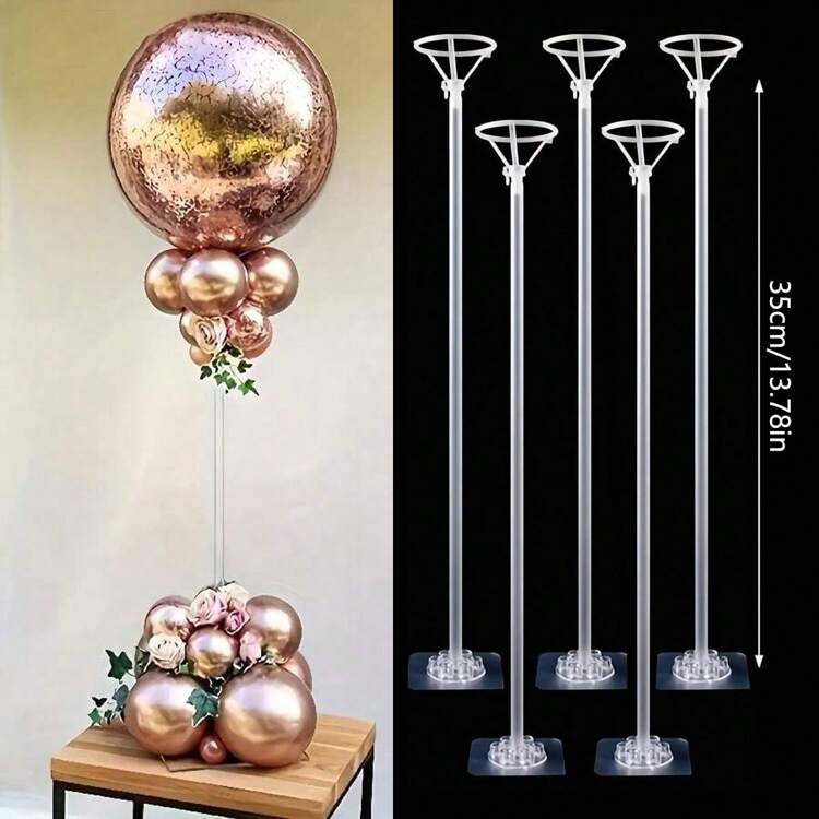 10 件/6 件/4 件/2 件 35 厘米/13.78 英寸粘贴式桌面气球支架气球架立柱薄纱气球生日婚礼派对桌面装饰返校情人节 - 無色 - 查看 14