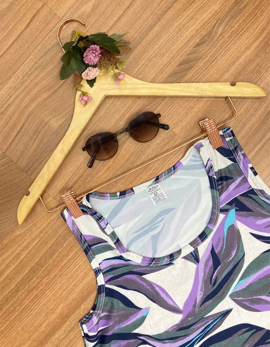 Women's Printed Tank Top Plus Size G1 G2 G3 G4 G5 Does Not Pill, Does Not Wrinkle - Màu tím - Xem 1