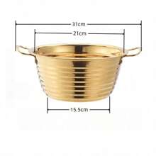 1pc 金色不锈钢小煮锅 内径21cm无盖 304加厚不锈钢 可煮面条蔬菜 适用于电磁炉和煤气炉 - 彩色 - 查看 8