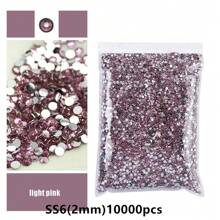 10000/5000 Pcs Bulk Pack 2-4mm Resin Non-Hotfix Rhinestone Loose Flat Bottom Plastic Crystal DIY Sparkly Strass Stones, Diamond Art Supplies