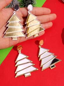 1 Cặp Hoa tai gương Acrylic hình cây thông Noel hoạt hình dễ thương, Quà tặng trang sức ngày lễ cho phụ nữ - Nhiều màu - Xem 12
