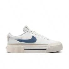 Women's NSW Tennis Court Legacy Lift Casual Sneaker - White/Diffused Blue-lt Orewood Brown-sail - View 3