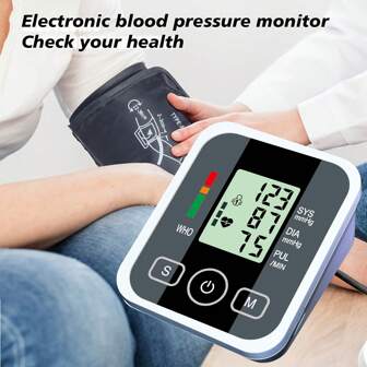 Monitor portatile della pressione sanguigna con sensore di pressione, monitor della pressione sanguigna automatico, tonometro digitale, monitor elettronico della pressione sanguigna, sfigmomanometro, tonometri, da posizionare sul braccio